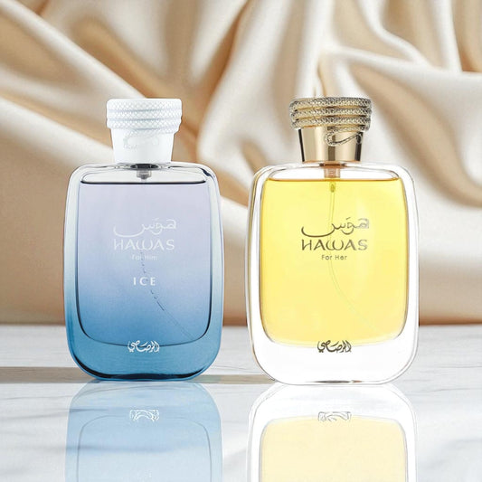 Rasasi 'Hawas for her' + 'Hawas Ice' 3.4OZ (EDP).